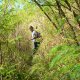 62- Pascale escalade le sentier dans les herbes 